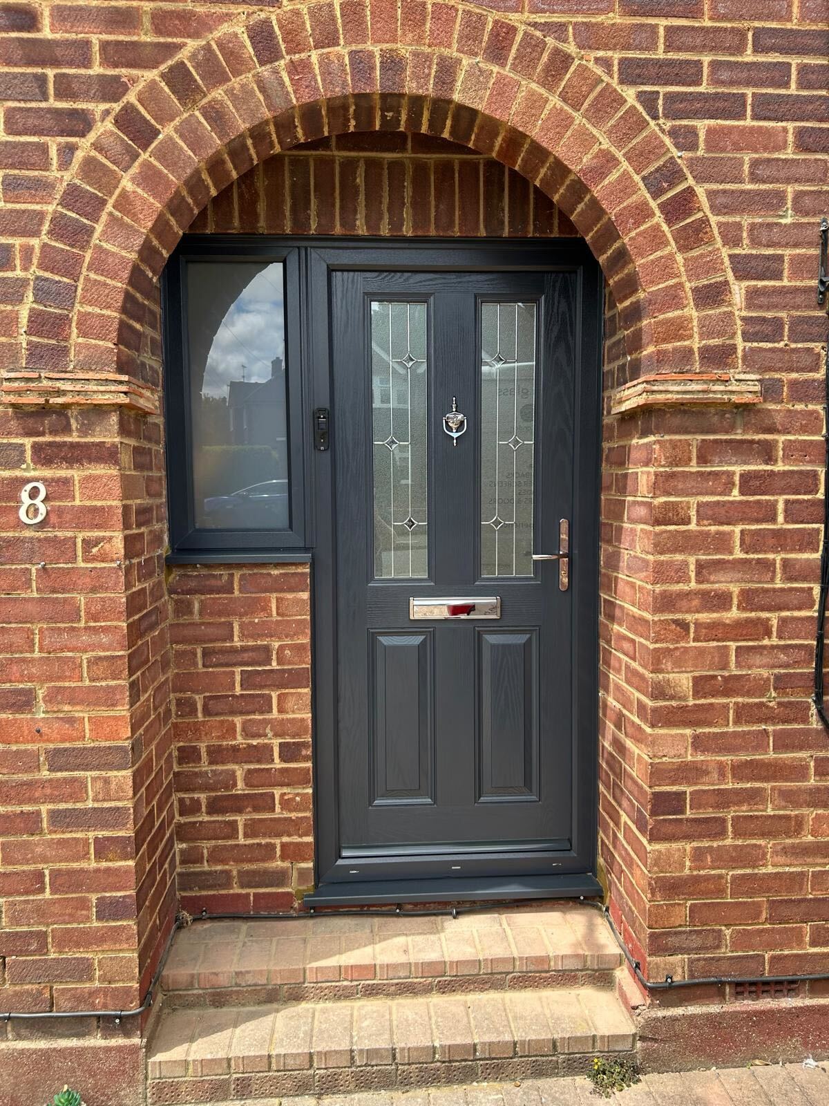 Anthracite grey door fitted in Harefield by IM Glass